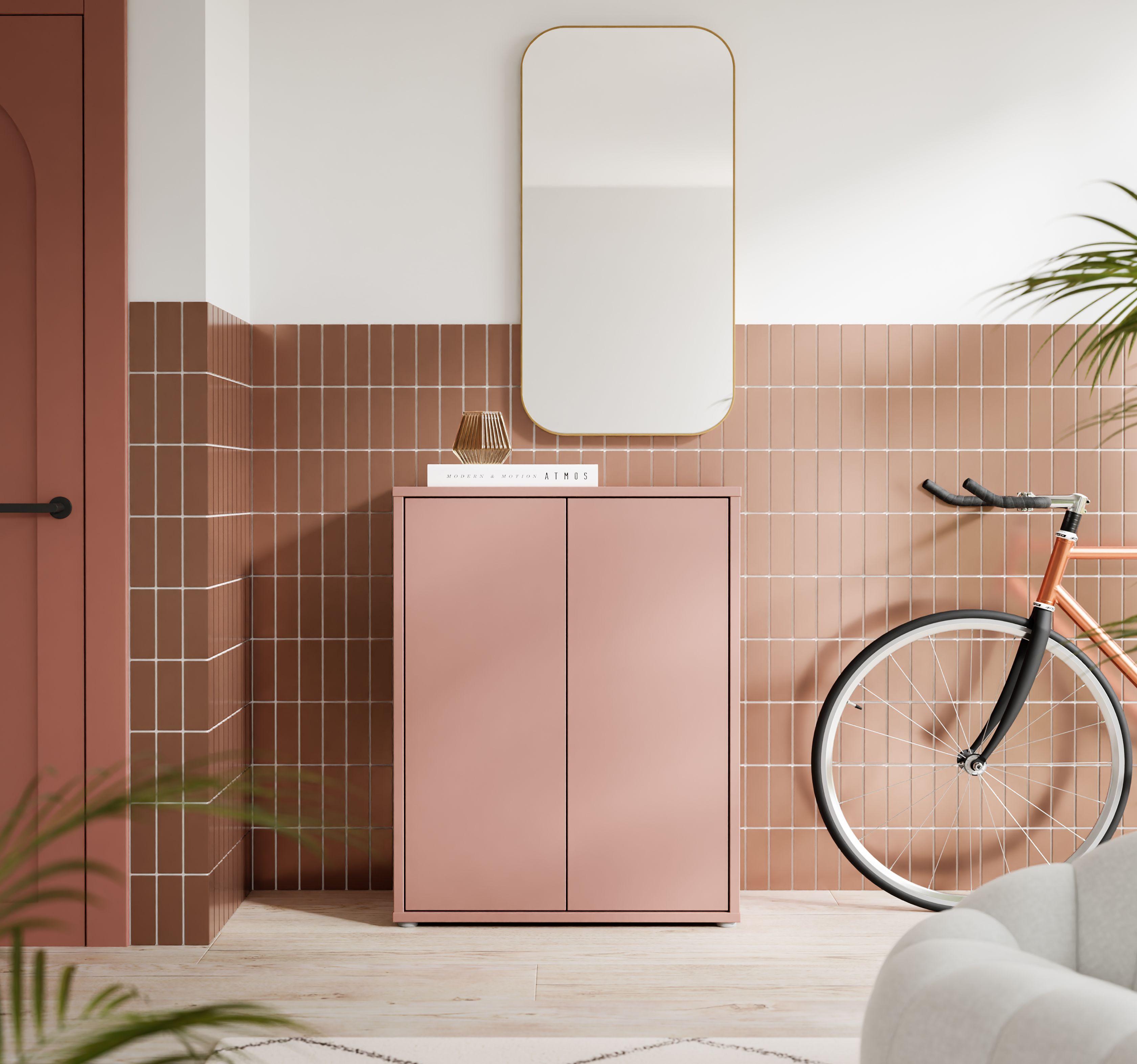Ormarić Za Cipele Alice - siva/terakota, Moderno, drvni materijal/plastika (74,5/99,1/34,9cm) - Modern Living