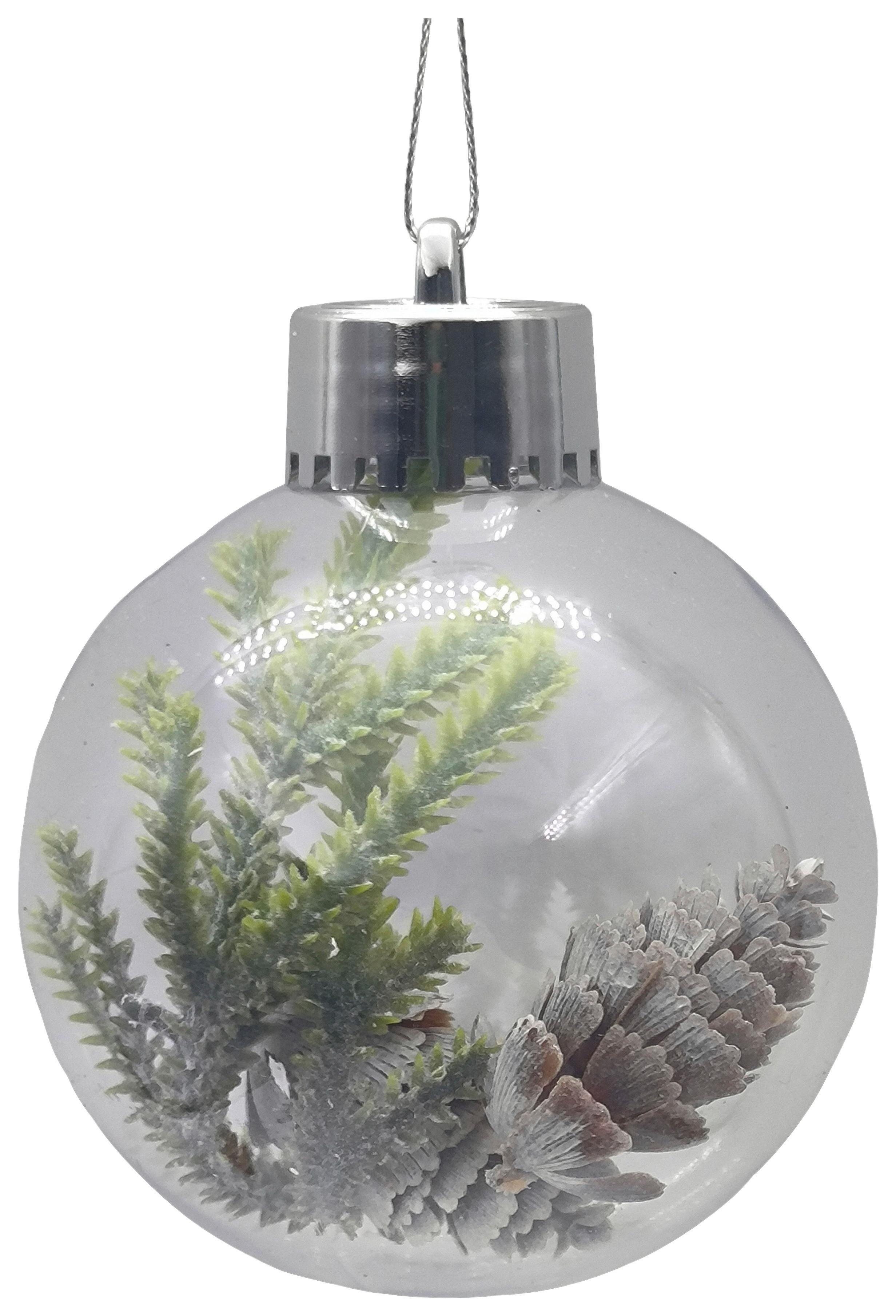 Karácsonyfadísz Branchy - áttetsző, Konventionell, műanyag (8cm) - Mömax