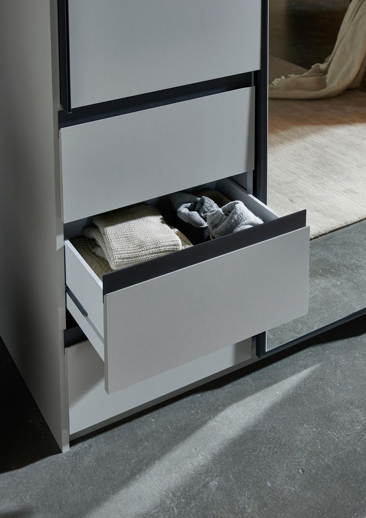 Schwebetürenschrank Adria Grau/Sahara - Schwarz/Grau, KONVENTIONELL, Glas/Holzwerkstoff (168/198/63cm) - Mömax