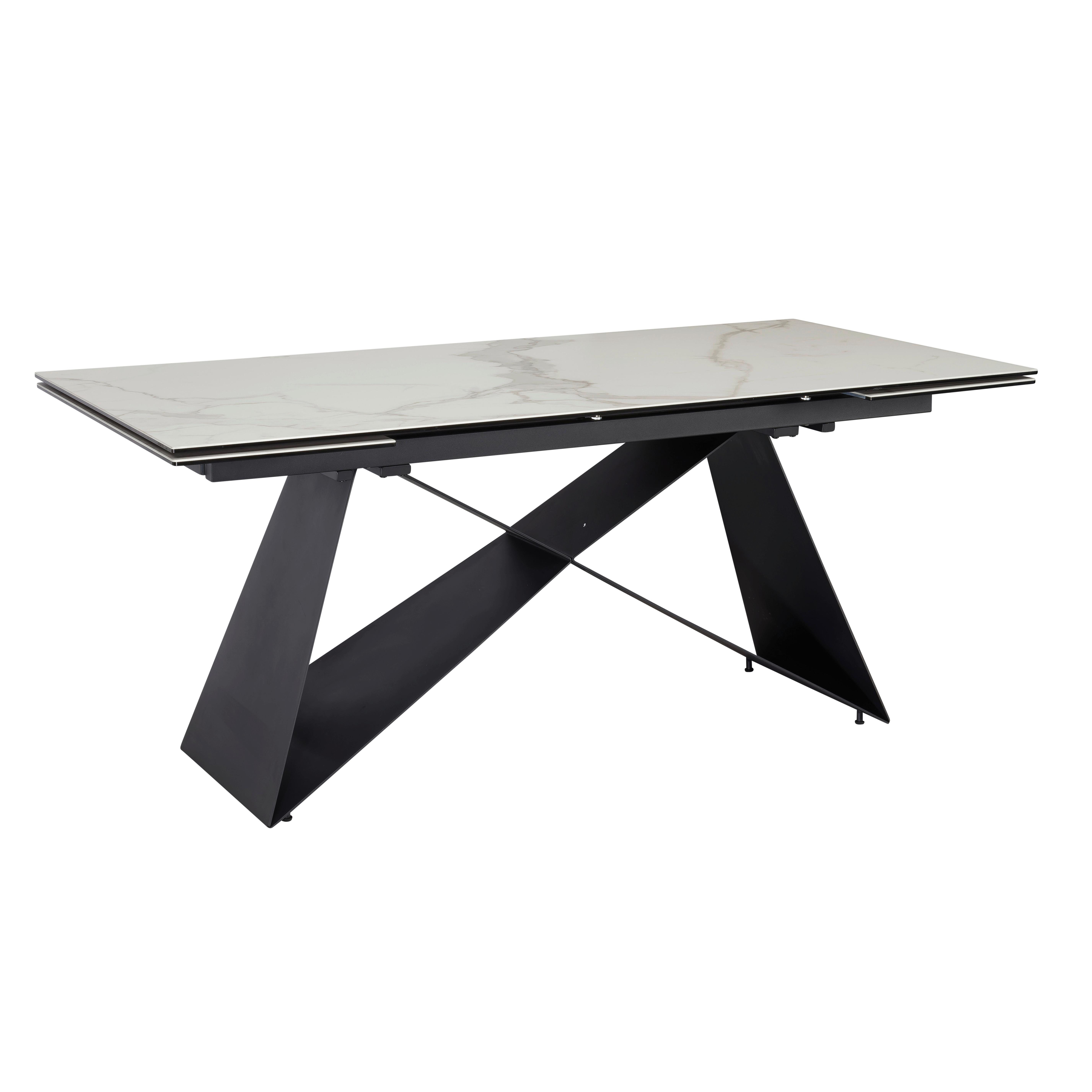 Étkezőasztal Mid.you - fekete/fehér, Design, fém/kerámia (180/95/78cm) - MID.YOU