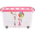 Aufbewahrungsbox Kiddys in Pink/transparent - Pink/Transparent, Kunststoff (60/38/32cm)