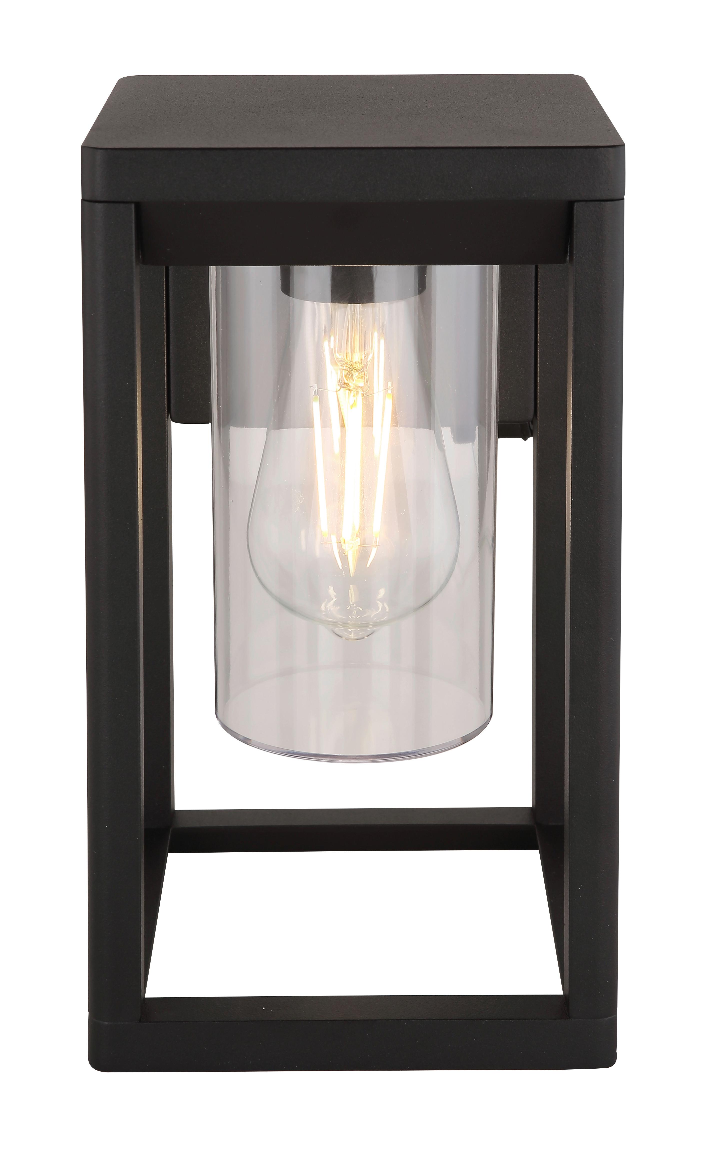 Außenwandleuchte Candela max. 15 Watt - Klar/Schwarz, Basics, Kunststoff/Metall (15/27cm) - Globo