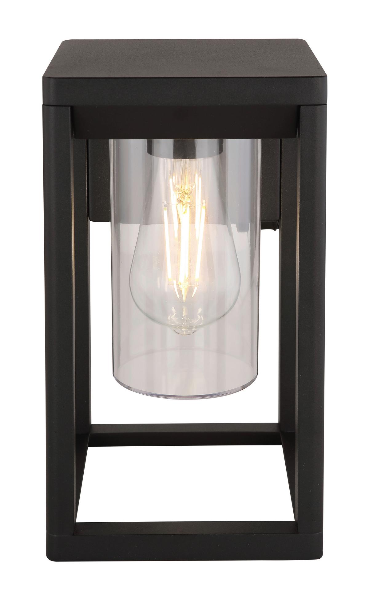 Außenwandleuchte Candela max. 15 Watt - Klar/Schwarz, Basics, Kunststoff/Metall (15/27cm) - Globo