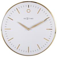 Wanduhr Small Glamour Weiß/Goldfarben - Goldfarben/Weiß, Basics, Glas/Metall (30/30/4,3cm) - Nextime