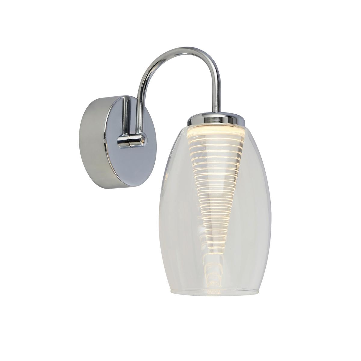 Led Falilámpa Cyclone 97292-1cl - krómszínű, Basics, üveg/fém (11.5/20/26.5cm)