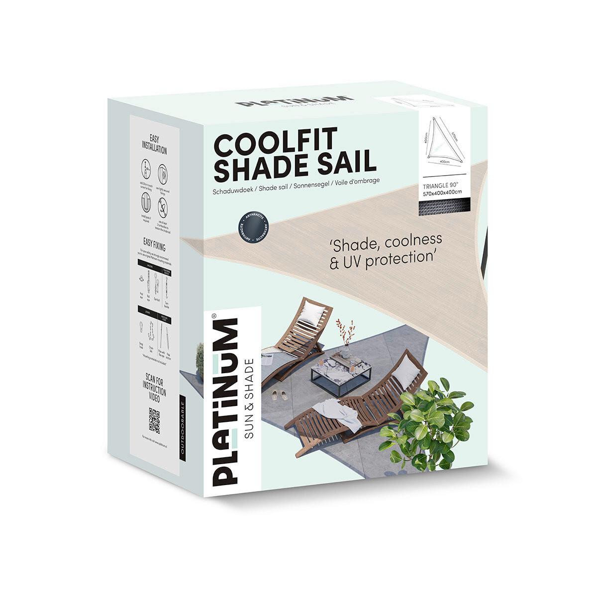 Sonnensegel Coolfit 90° Grau - Grau, MODERN, Kunststoff (400/1/570cm) - Gardenson