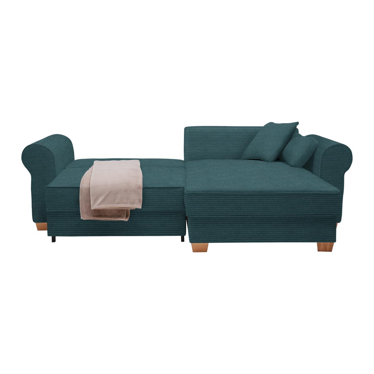 Wohnlandschaft Angelo Petrol - Petrol, MODERN, Holz/Holzwerkstoff (255/92/185cm) - Mömax