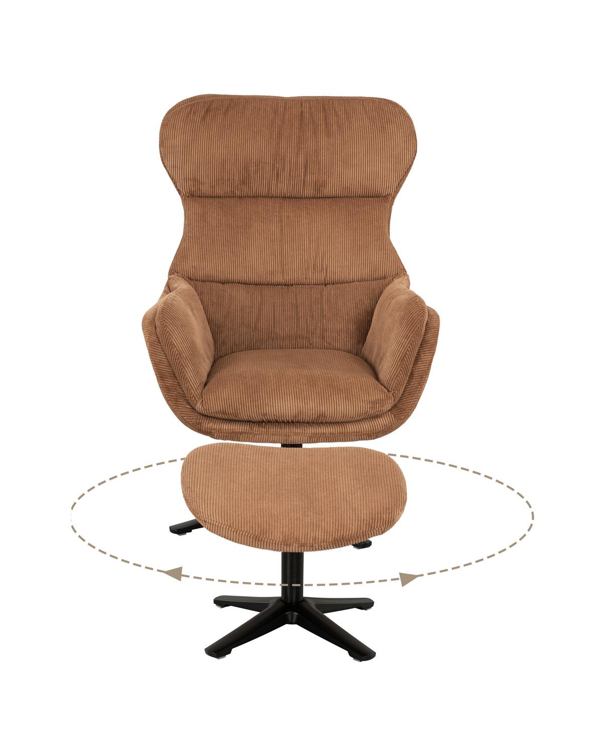 Set S Foteljem Tabbe, Oranžna, Žamet - črna/barve bakra, Moderno, kovina/tekstil (76/110/88,5cm) - Modern Living