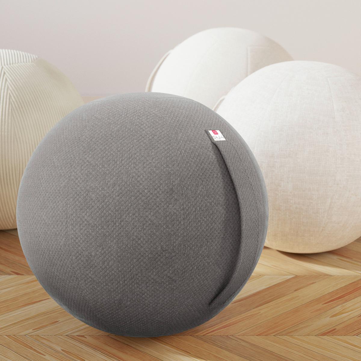 PIŁKA DO SIEDZENIA SCOOBY - jasnoszary, Design, tkanina (60/60/60cm) - Stylife