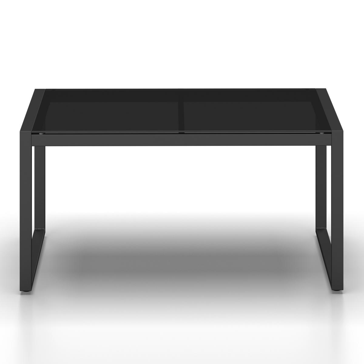 Loungegarnitur Paulina Hellgr. Metall/Textil - Hellgrau/Schwarz, Modern, Glas/Kunststoff (106/74/70,5cm) - Bessagi Garden