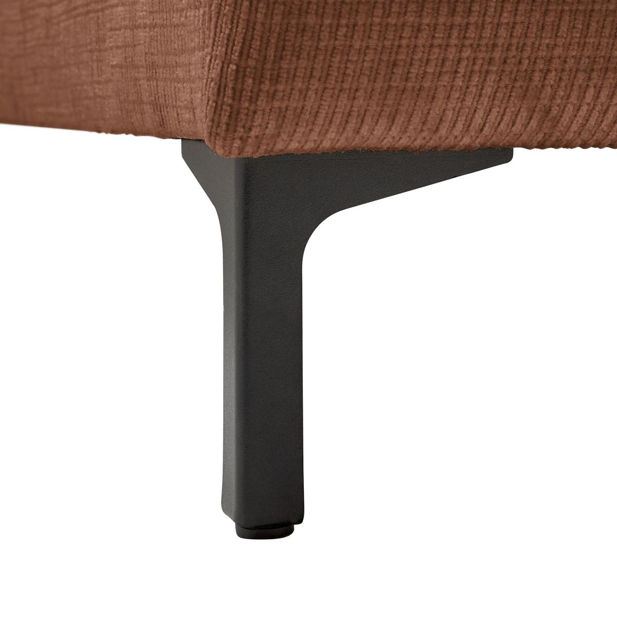 Ecksofa Integra Terracotta - Terracotta/Schwarz, Textil/Metall (294/81-93/170cm) - Mömax