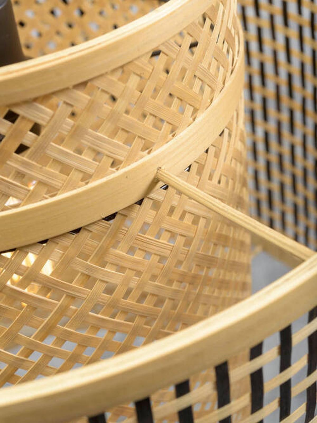 Stoječa Svetilka Bhutan, Črna, Bambus - črna/naravne barve, Trend, les (176/40/68cm) - Good & Mojo