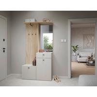 Ansamblu de hol ROMEA - cașmir/stejar Artisan, Modern, sticlă/material pe bază de lemn (100/192,1/36,6cm) - Modern Living