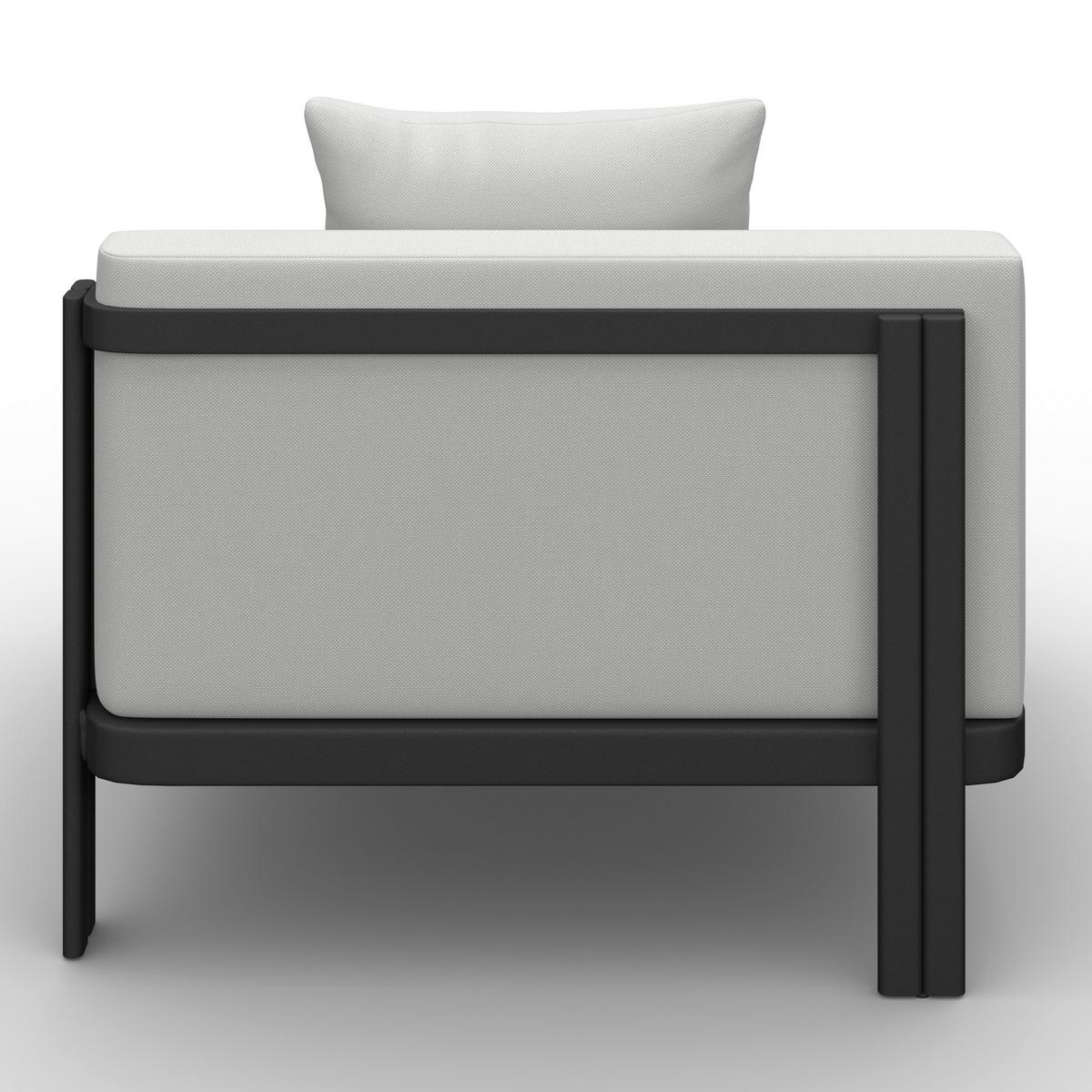 Loungegarnitur Cherry Hellgrau Outdoorstoff/Metall - Hellgrau/Schwarz, MODERN, Kunststoff/Textil (265/73,5/265cm) - Bessagi Garden