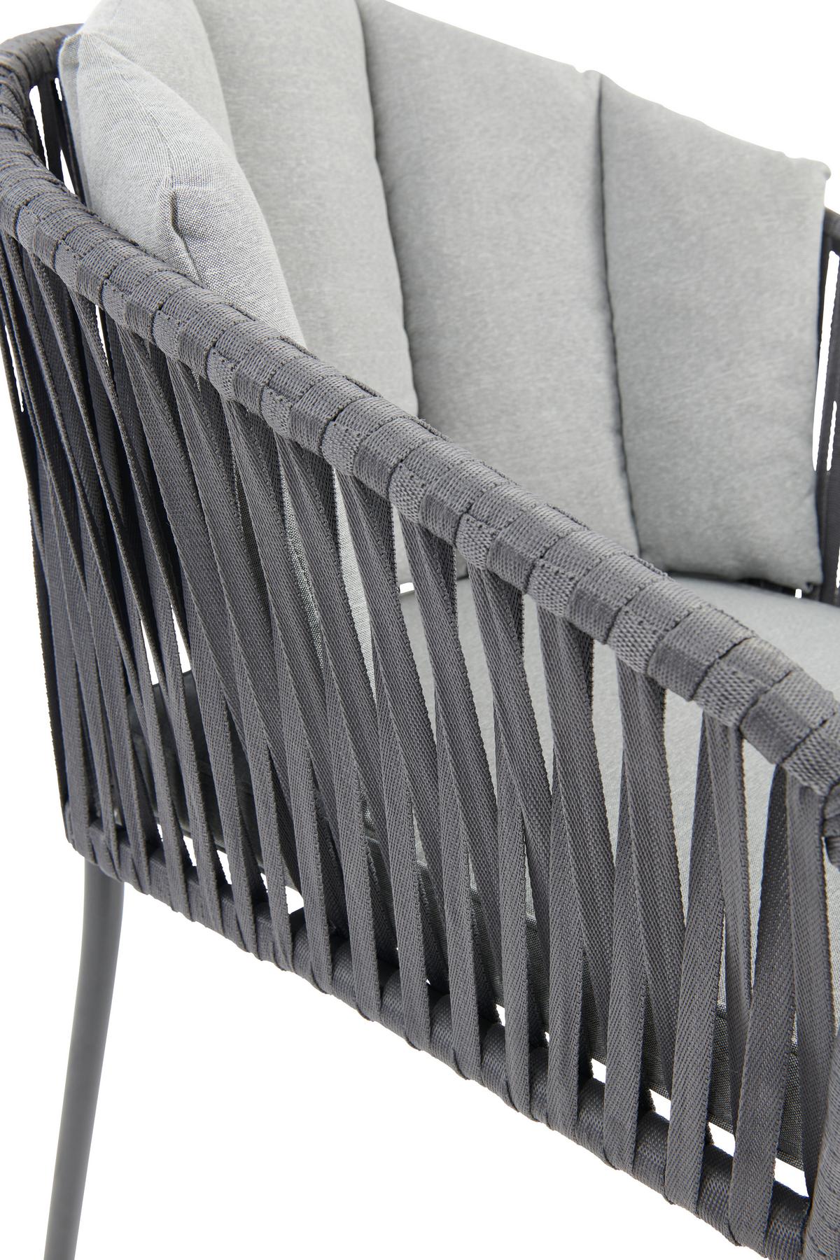 FOTEL OGRODOWY ZOE - czarny/szary, Modern, tworzywo sztuczne/metal (59/77,5/61cm) - Ambia Garden