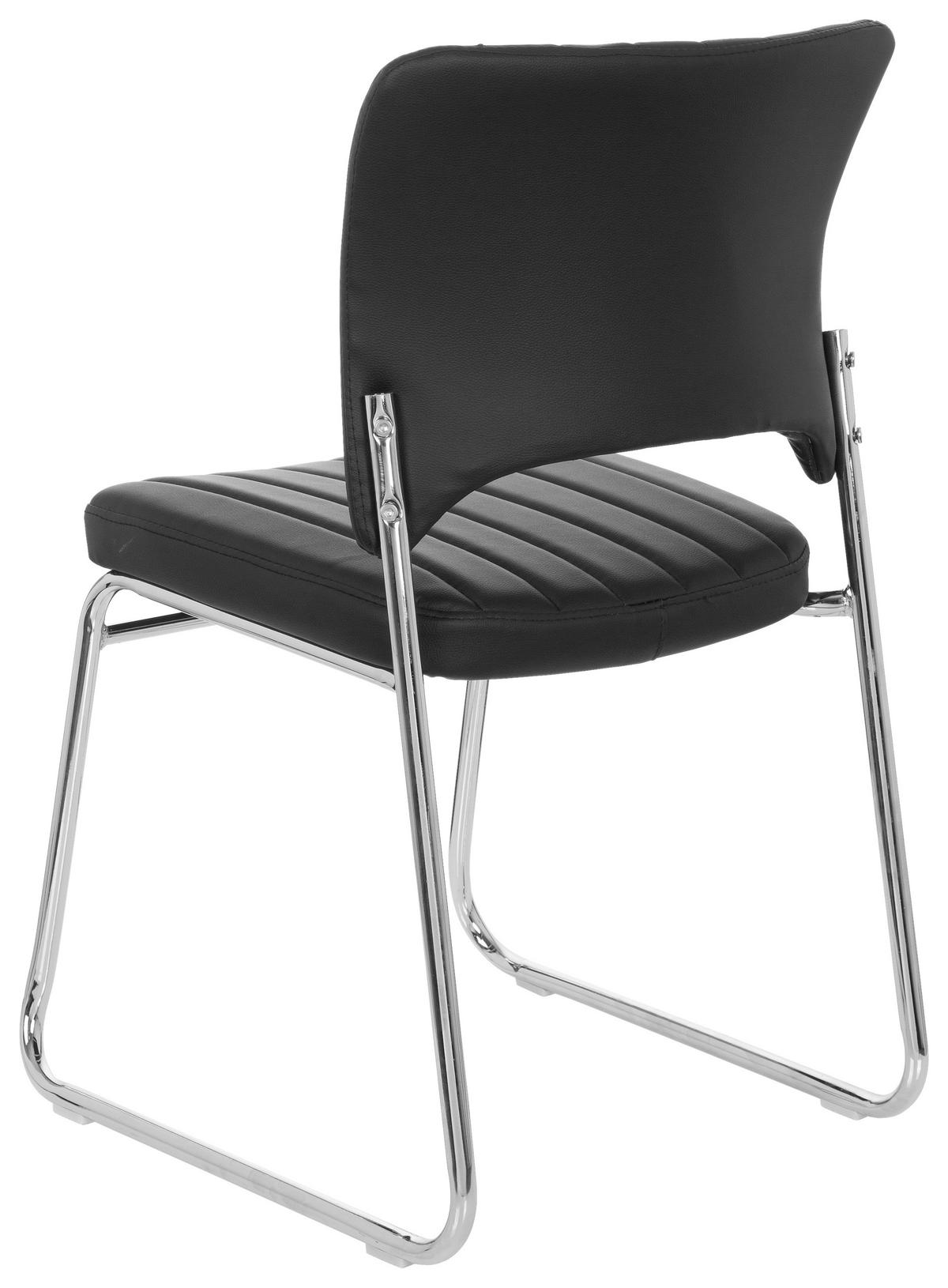 Konferenčni Stol Caspi V, Črna - barve kroma/črna, Moderno, kovina/tekstil (44/82/52cm) - MID.YOU