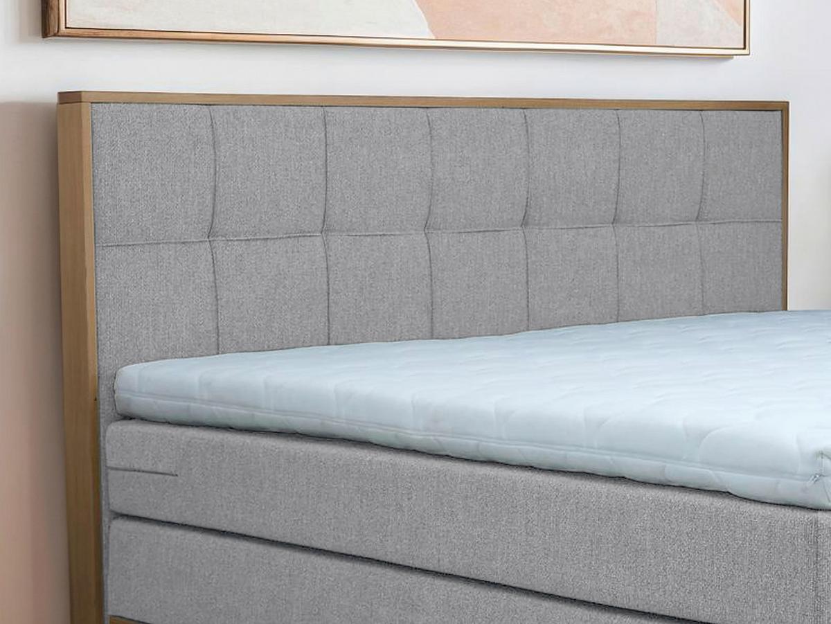 Boxspringbett Cloud Hellgrau ca. 160x200cm - Eichefarben/Hellgrau, KONVENTIONELL, Holz/Holzwerkstoff (160/200cm) - Premium Living