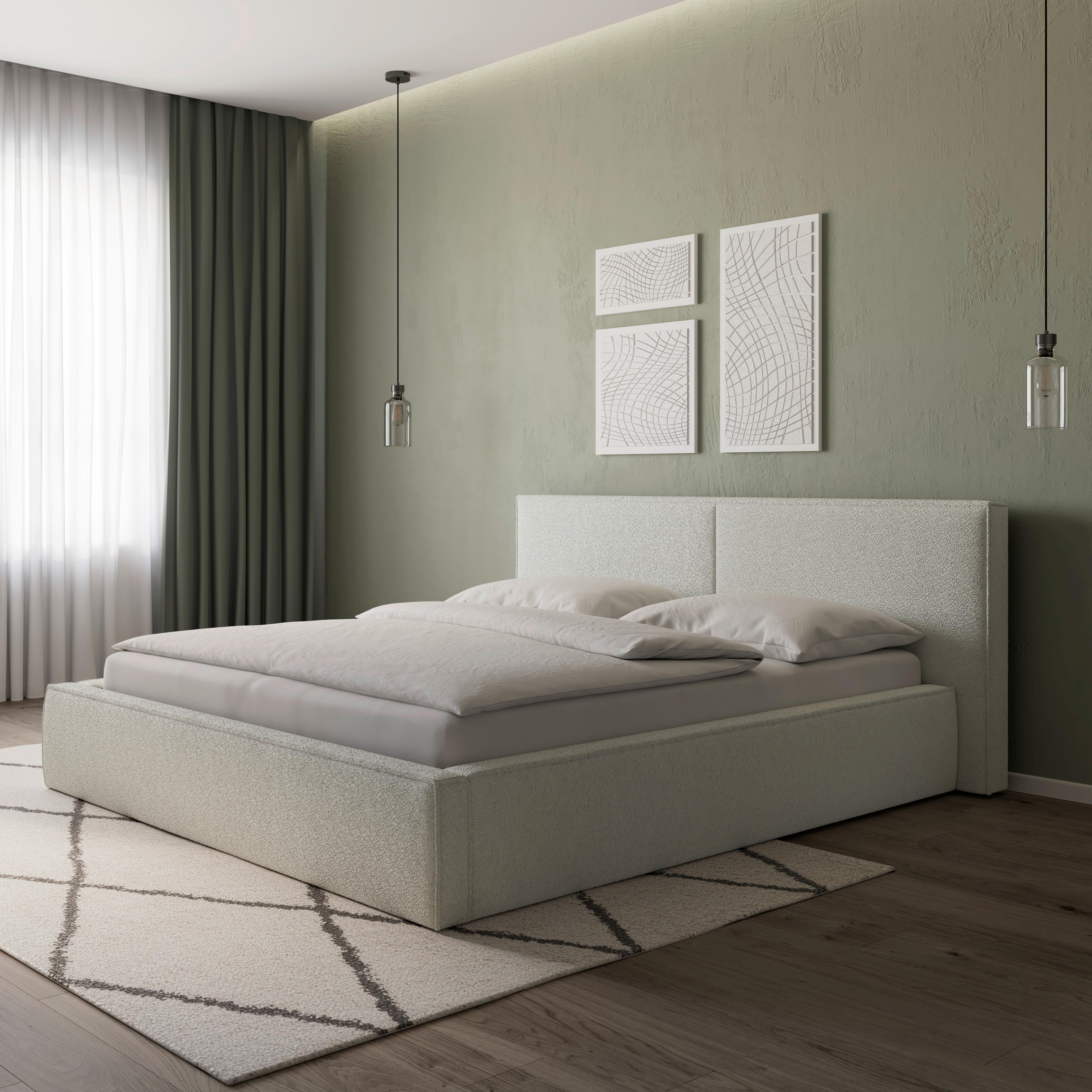 Tapecirani Krevet Serena - crna/krem, Moderno, drvni materijal/metal (180/200cm) - Bessagi Home