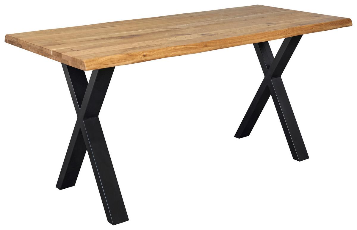 Schreibtisch Oak Eichefarben - Eichefarben/Schwarz, Natur, Holz/Metall (140/60/75cm) - Mömax