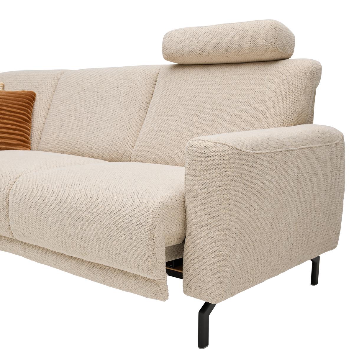 Wohnlandschaft Bassano links Naturfarben - Schwarz/Naturfarben, MODERN, Holz/Holzwerkstoff (190/85-88/235cm) - Premium Living