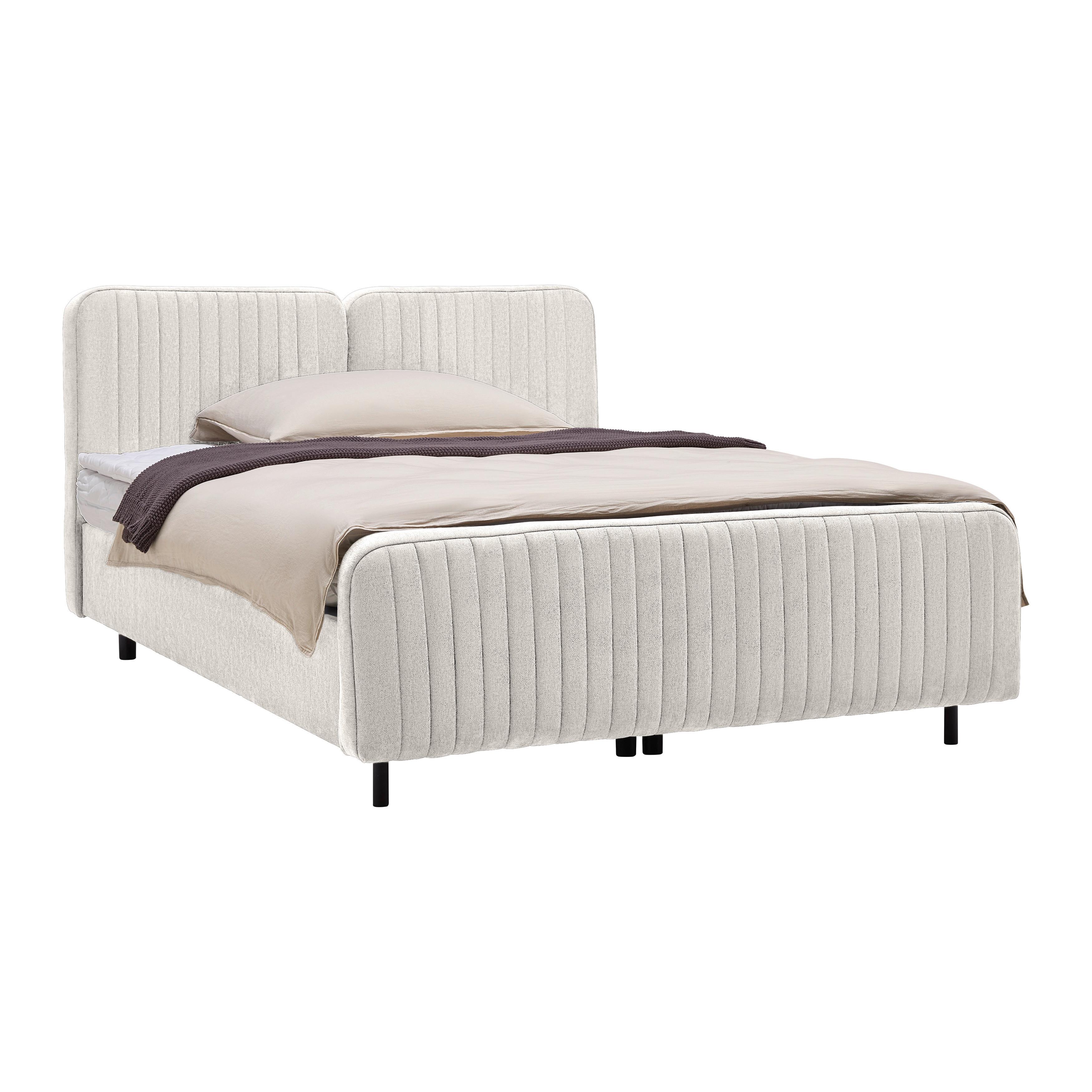 Boxbett Livetto Hellgrau ca. 180x200cm - Hellgrau/Schwarz, KONVENTIONELL, Holz/Textil (180/200cm) - Mömax