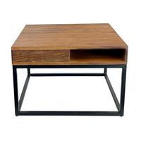 Klubska Miza Sheesham, Pravi Les - črna/barve indijskega rožnega lesa, Natur, kovina/les (60/60/40cm) - Livetastic