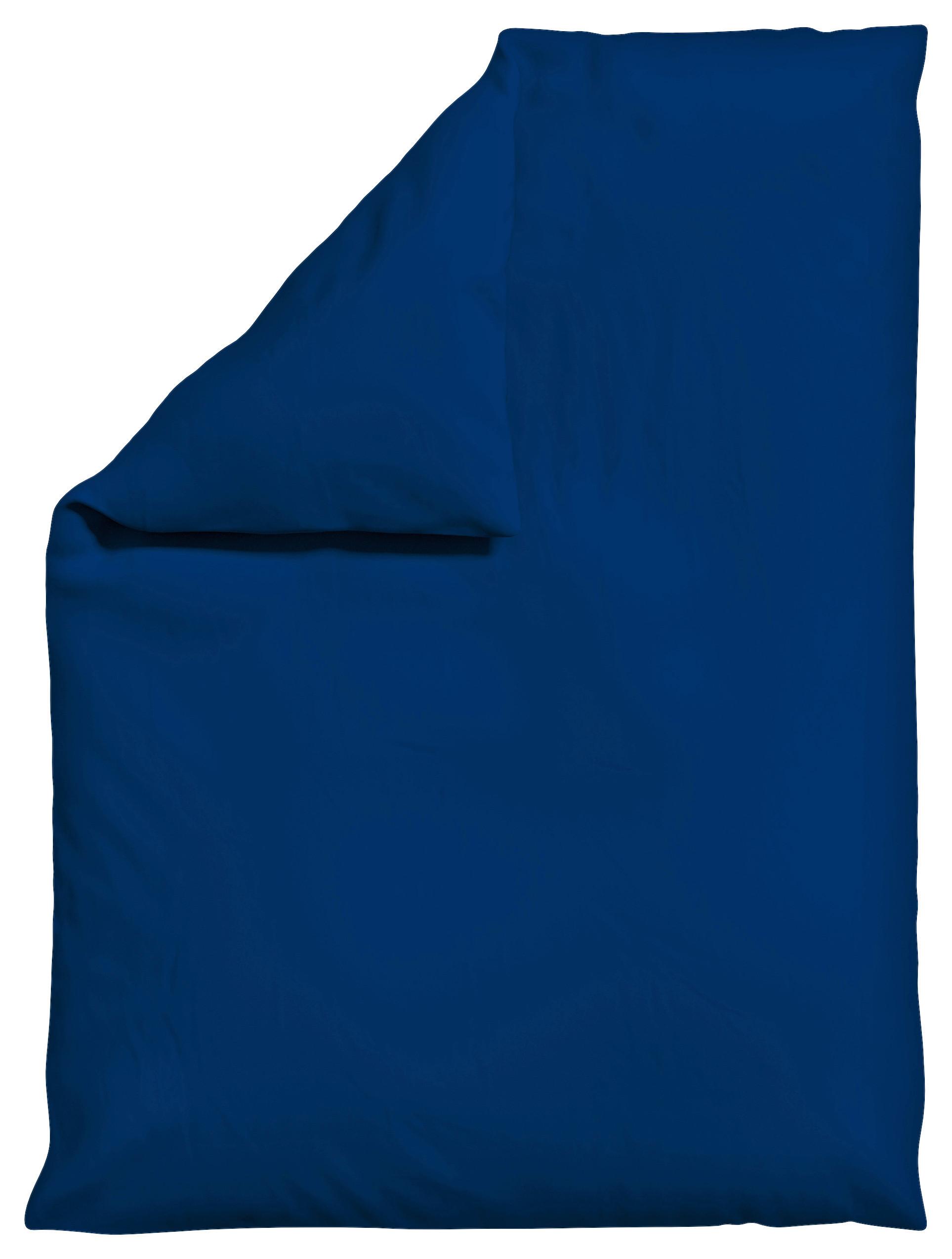 Bettdeckenbezug Woven Satin Dunkelblau ca. 155x220cm - Dunkelblau, Basics, Textil (155/220cm) - Schlafgut