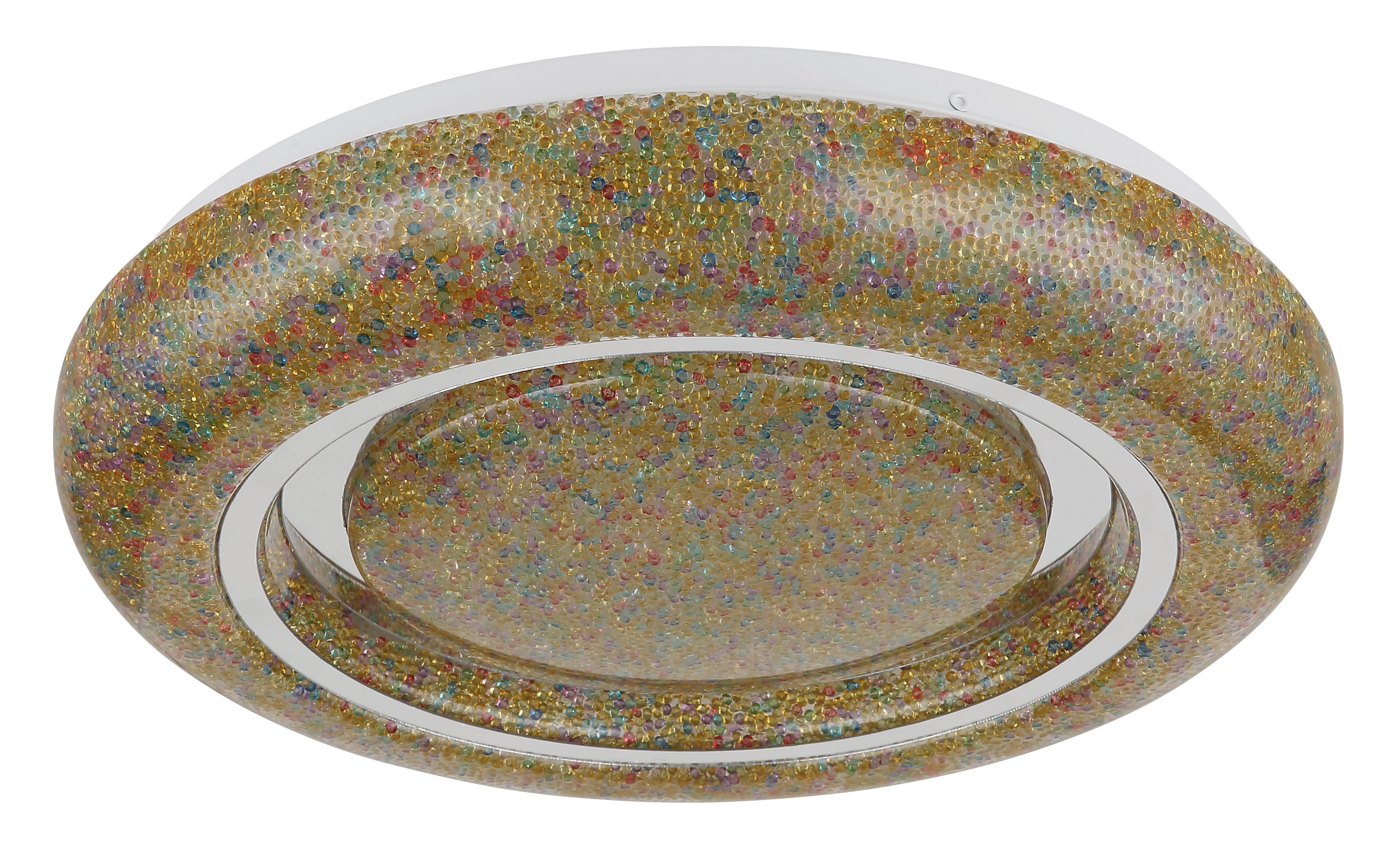 LED-DECKENLEUCHTE 483111-24B RADA - Klar/Chromfarben, Basics, Kunststoff/Metall (38/7,5cm) - Globo