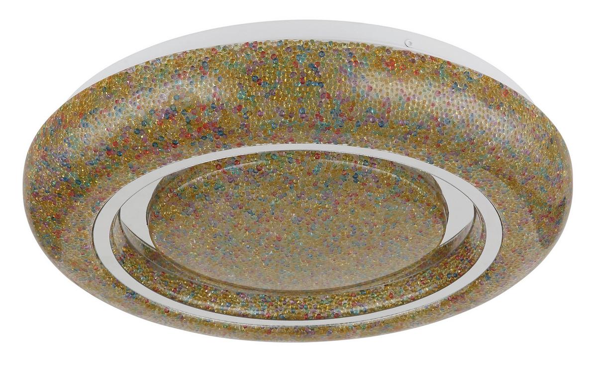 LED-DECKENLEUCHTE 483111-24B RADA - clair/couleur chromée, Basics, métal/matière synthétique (38/7,5cm) - Globo