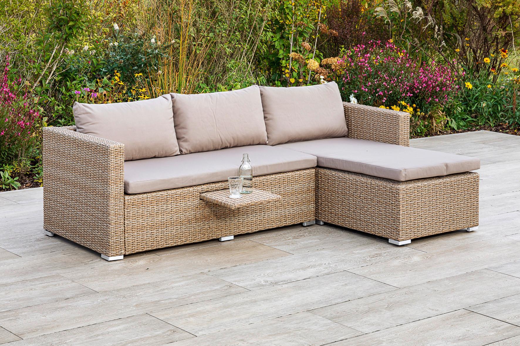 Lounge Garnitura Veneto, Blazine - naravne barve, Moderno, kovina/umetna masa (215/140cm) - Gardenson