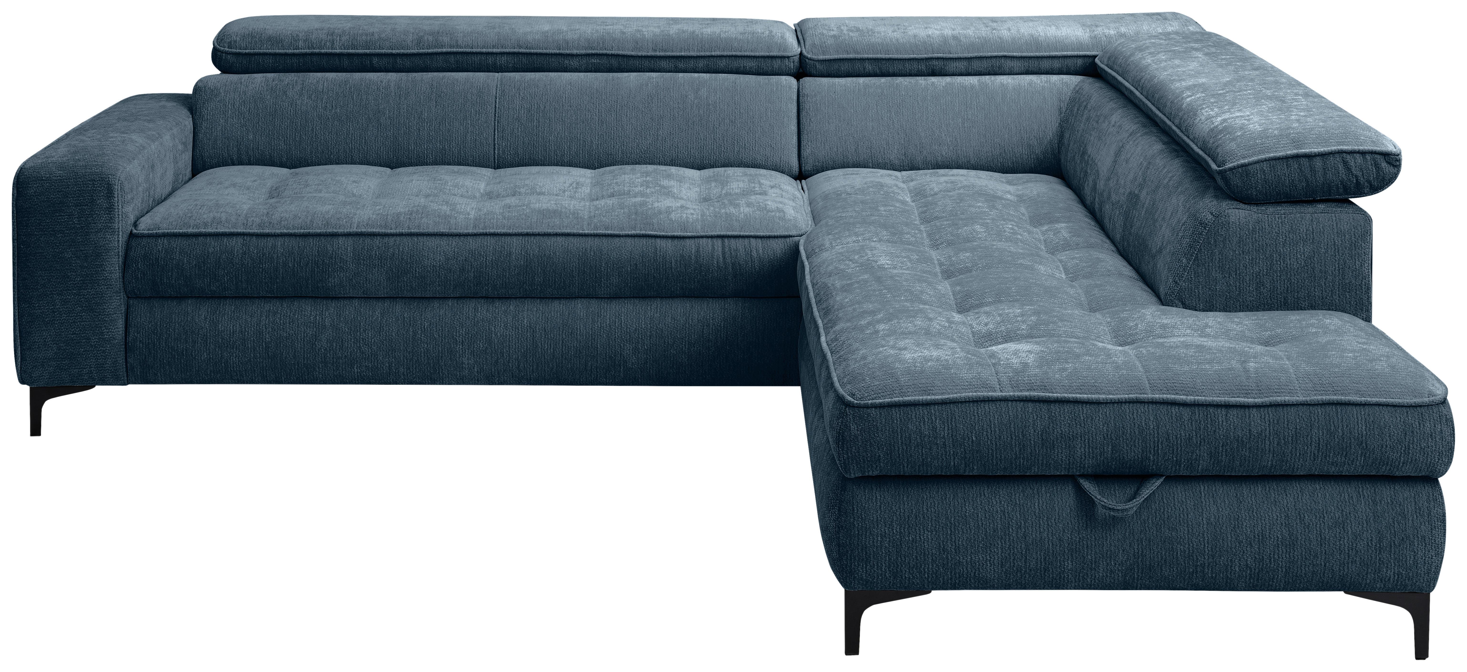 Kutna Garnitura Talia - plava/crna, Basics, tekstil/metal (251/70-90/203cm) - Modern Living