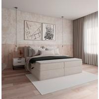 Postelja Z Vzmetnico Mala, 180x200, Krem, Z Nadvložkom - črna/krem barve, Moderno, umetna masa/tekstil (180/200cm) - Bessagi Home