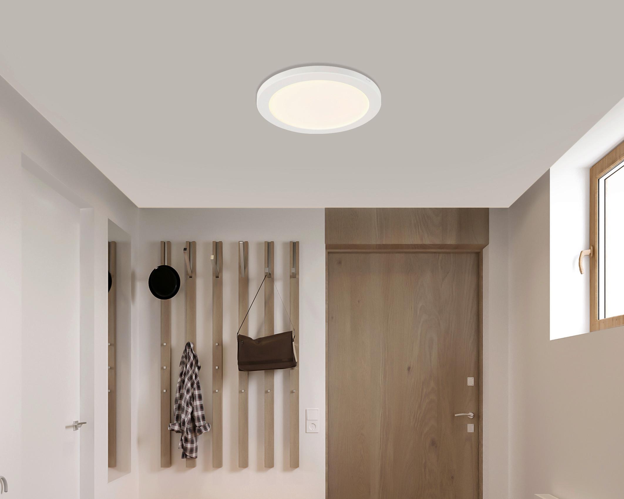LED-Deckenleuchte Lasse in Weiss max. 24 Watt - Weiss, Konventionell, Kunststoff (29,8/1,8cm) - Modern Living