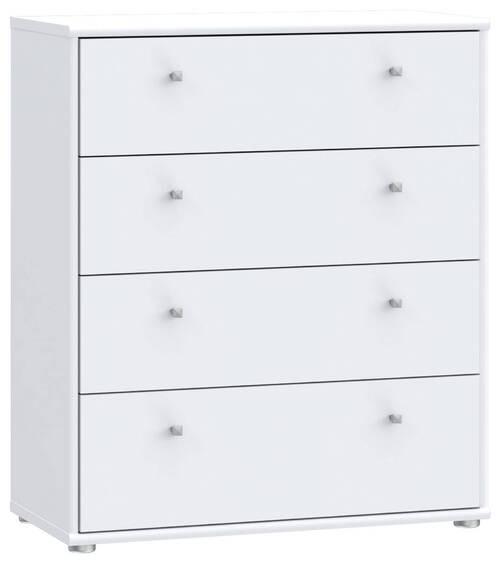 KOMODA TEMPRA 2 - biały/kolor aluminiowy, Design, materiał drewnopochodny (73,7/85,5/34,8cm)
