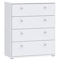 KOMODA TEMPRA 2 - biały/kolor aluminiowy, Design, materiał drewnopochodny (73,7/85,5/34,8cm)