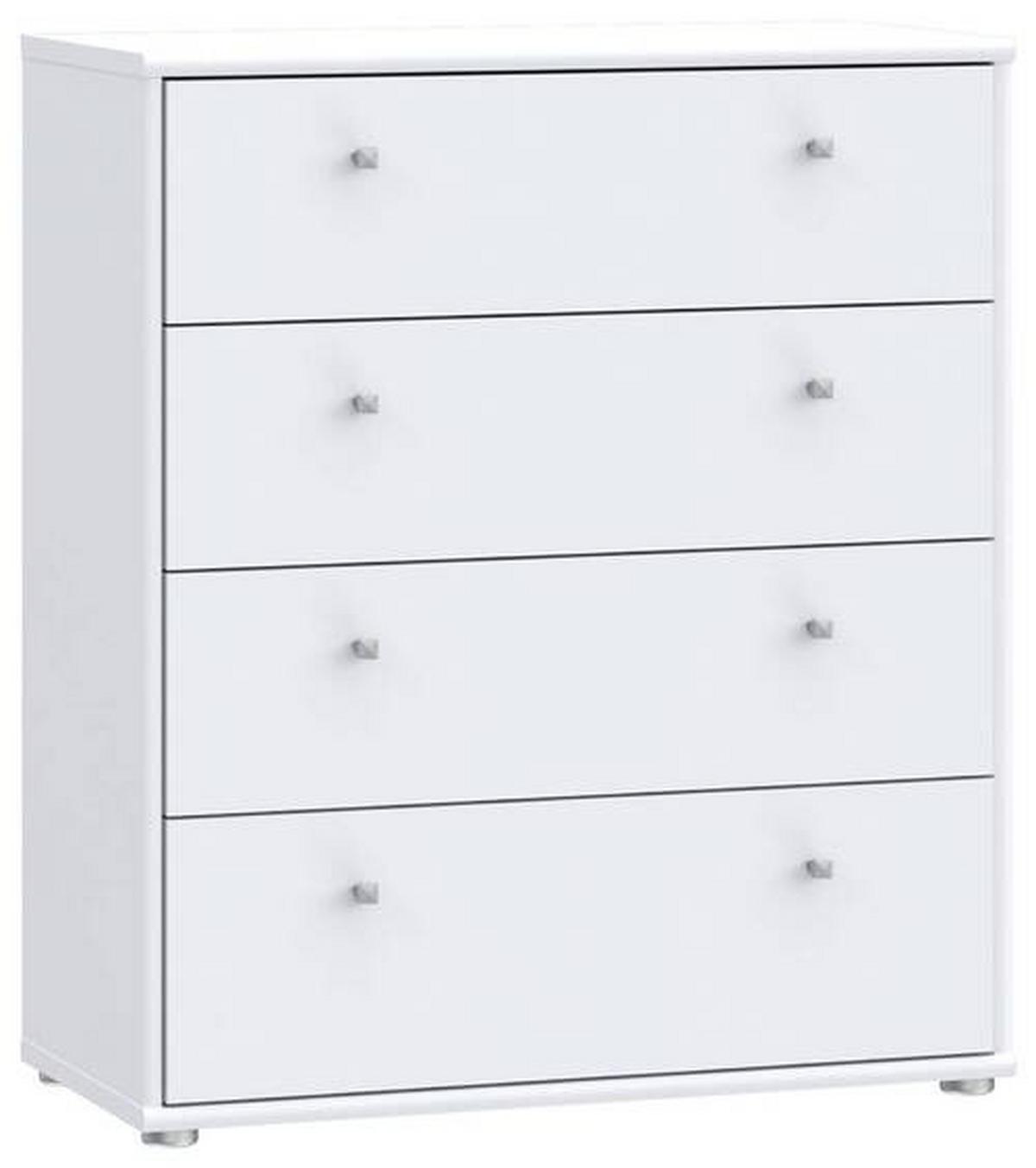 KOMODA TEMPRA 2 - biały/kolor aluminiowy, Design, materiał drewnopochodny (73,7/85,5/34,8cm)
