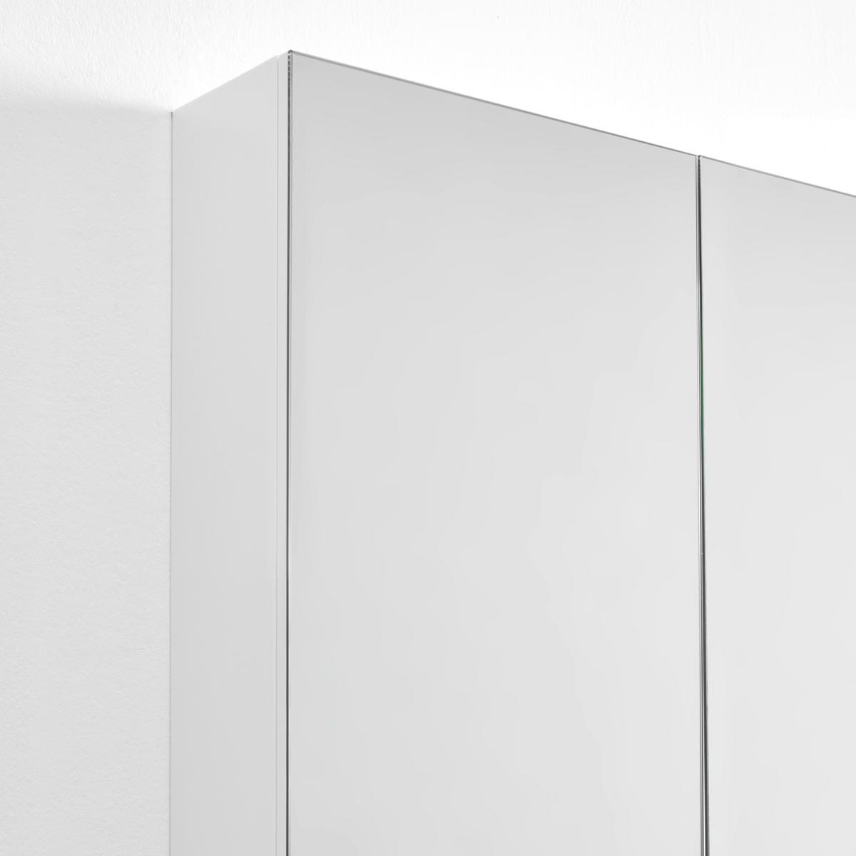 meuble-lavabo Waschbecken & Spiegel, weiss - clair/blanc, Modern, céramique/verre (80/70/47/70/47/13cm) - Bessagi Home
