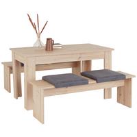 Jedilna Garnitura Pariz, Hrast Artisan, Miza, 2 Klopi - hrast artisan, Konvencionalno, leseni material (137/77/75cm) - Based