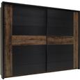 Dulap De Haine Bellevue - culoare lemn stejar/negru, Lifestyle, plastic/compozit lemnos (270/210/61cm)
