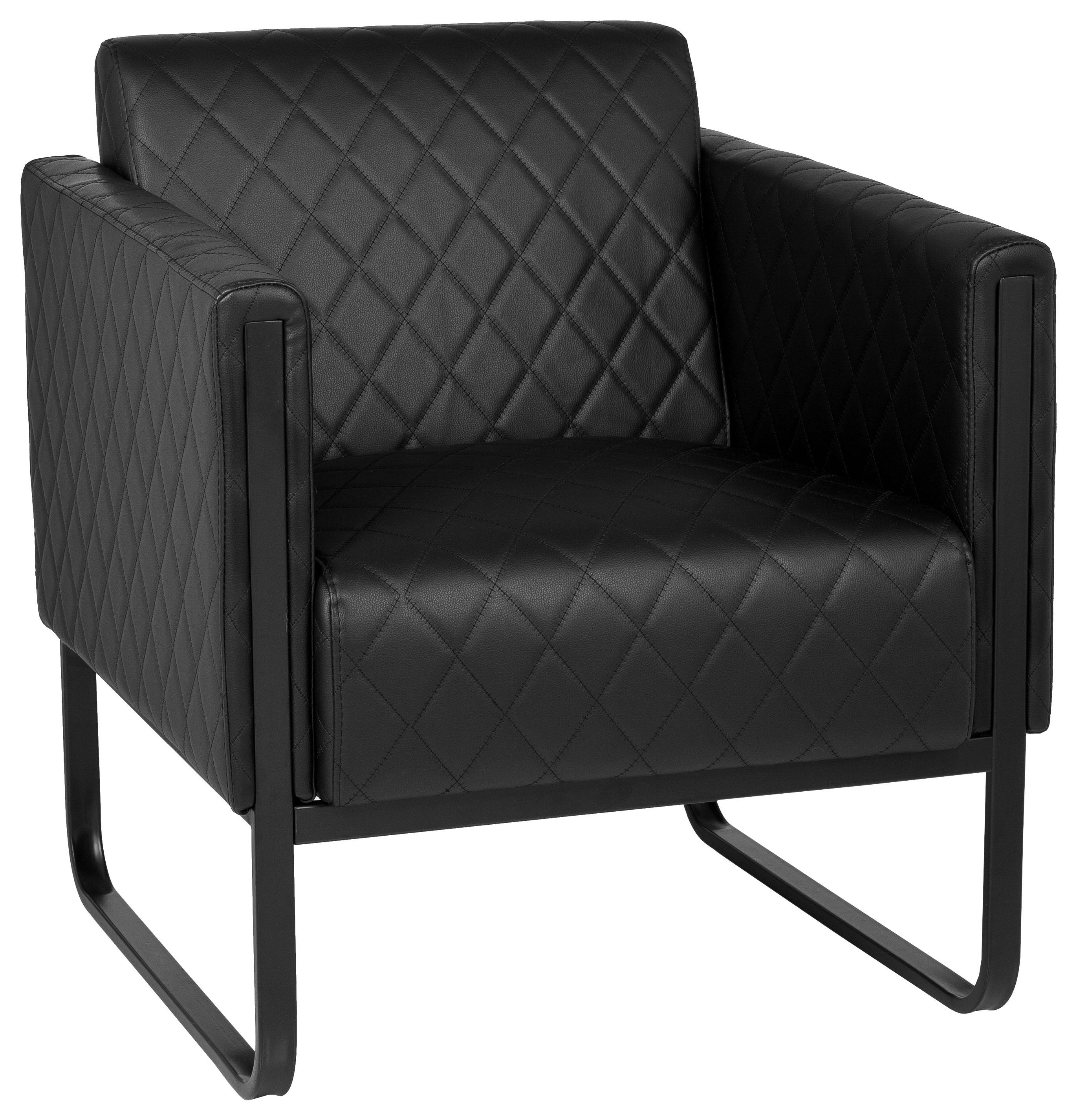 Fotelj Aruba Black, Črna - črna, Moderno, kovina/tekstil (67/78/71cm) - MID.YOU