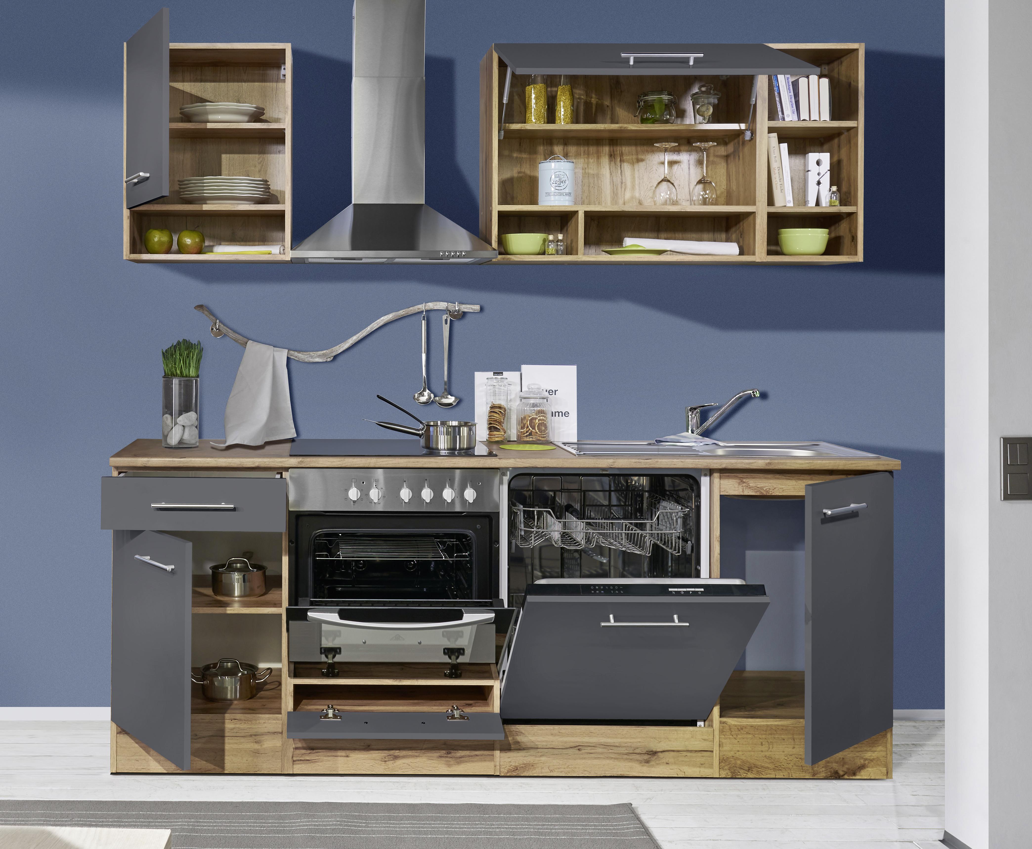 Kuhinjski Blok Madeira 220 Az - hrast/antracit, Moderno, leseni material (220/205/60cm) - Modern Living
