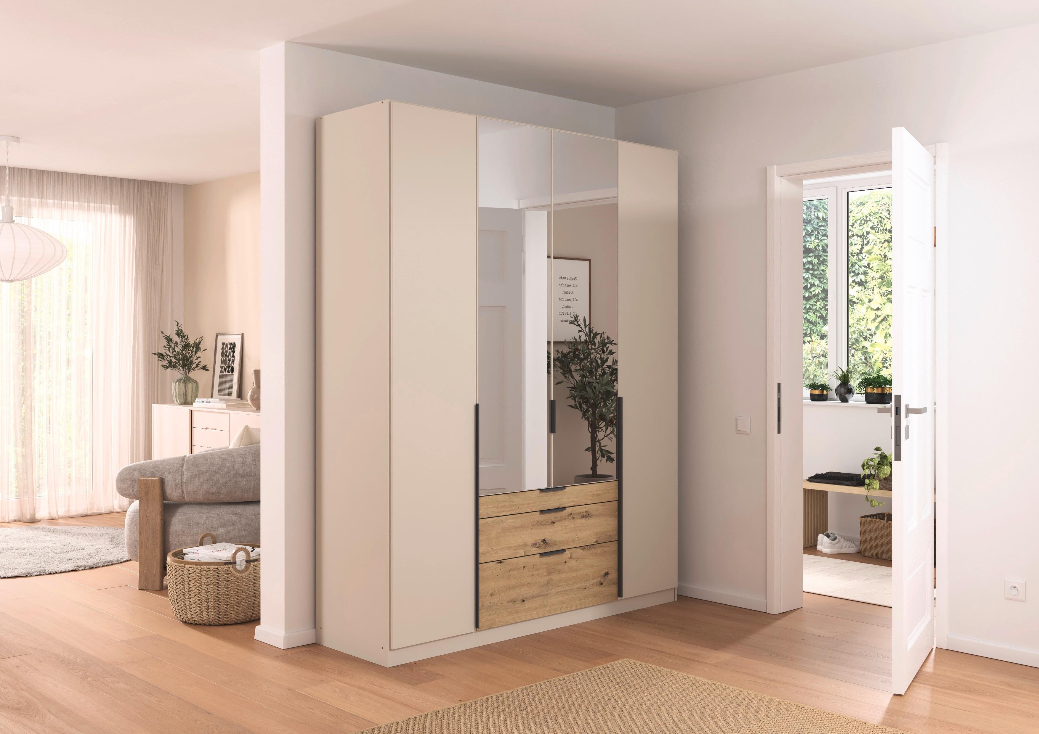 DULAP USI ROTATIVE ALABAMA - argintiu/culoare lemn stejar, Trend, material pe bază de lemn (181/229/54cm) - Modern Living