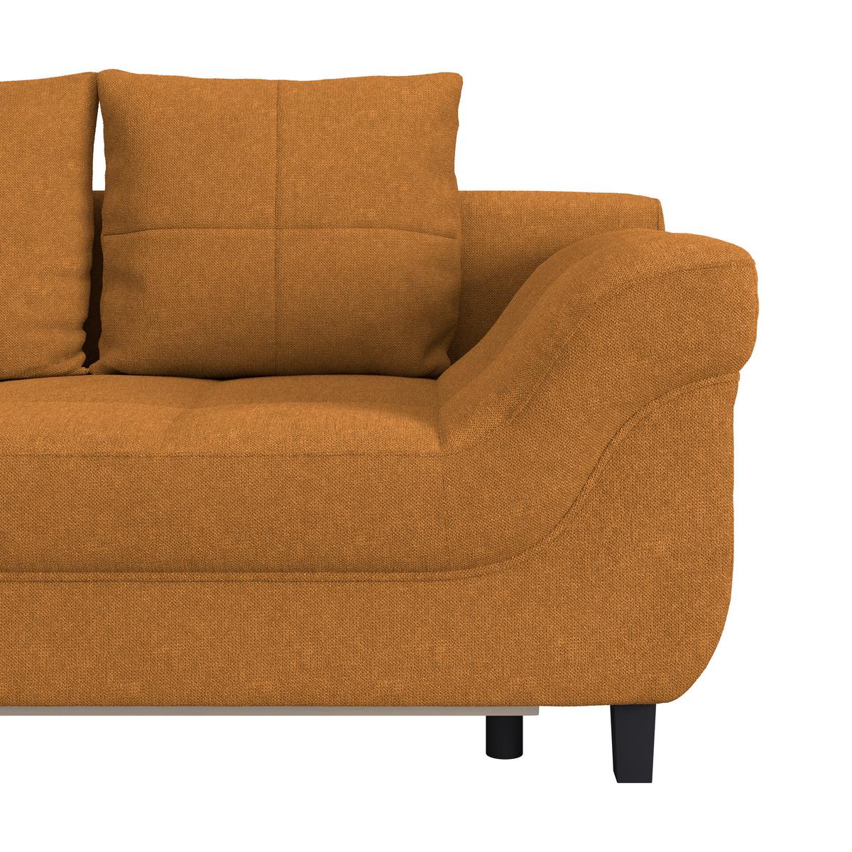 Kutna Garnitura Mendoza - narančasta/crna, Design, tekstil/drvo (197/309cm) - Modern Living
