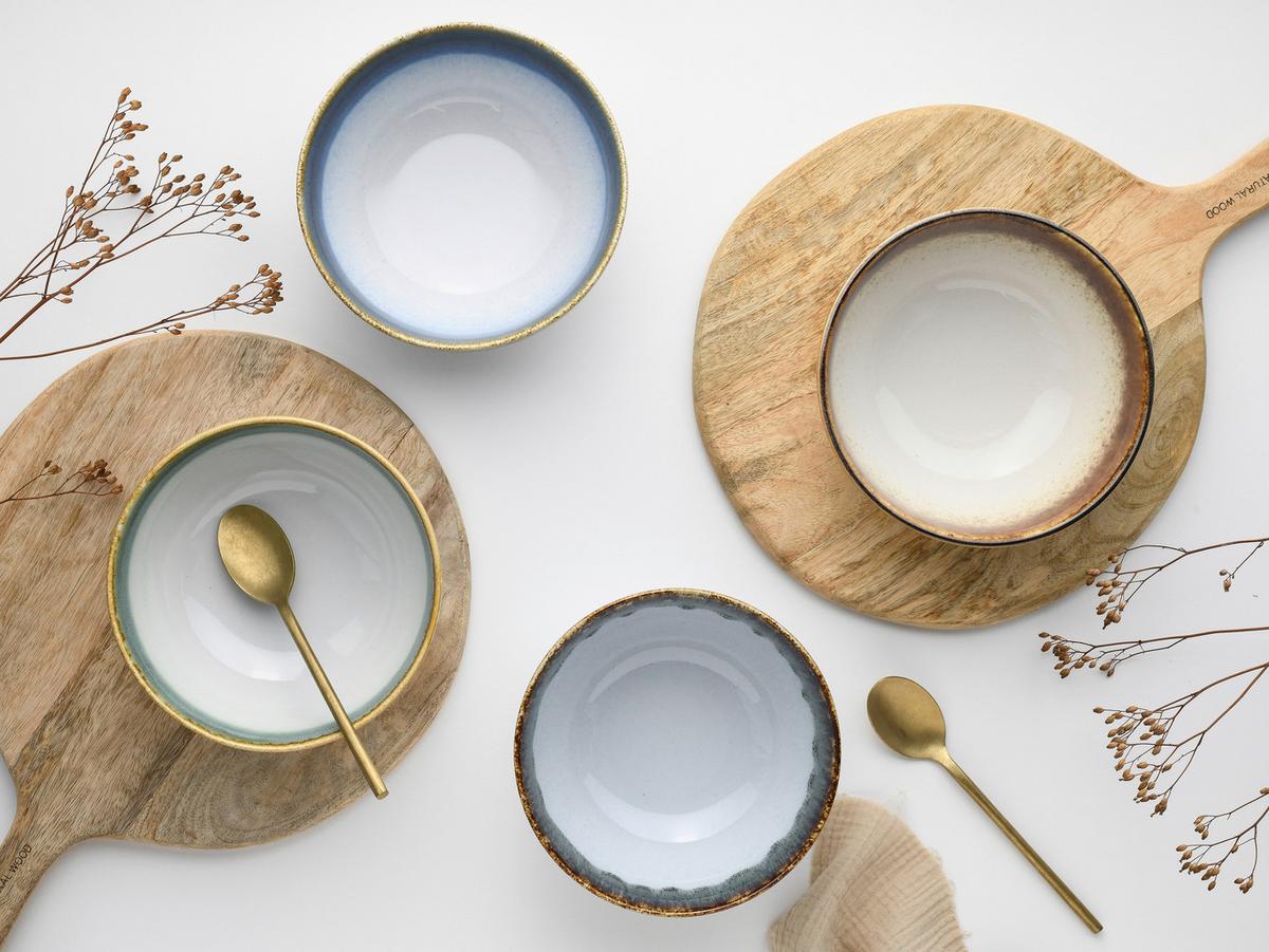 Set Posod Cascade Bunt, 4-Delni - modra/siva, Basics, keramika (17,5cm) - Creatable