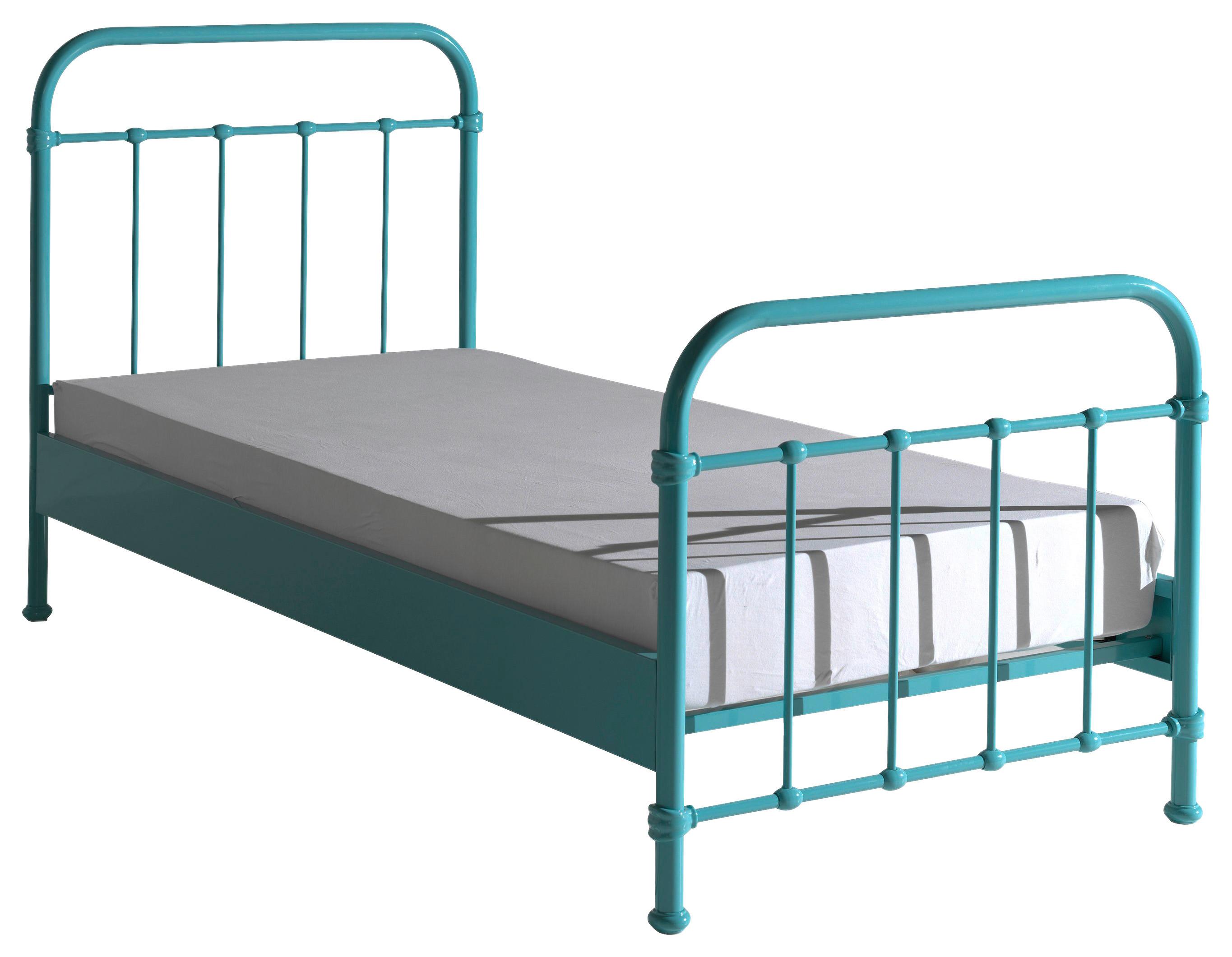 Kinder-/Juniorbett New York ca. 90x200 cm Türkis - Türkis, ROMANTIK / LANDHAUS, Metall (90/200cm) - MID.YOU