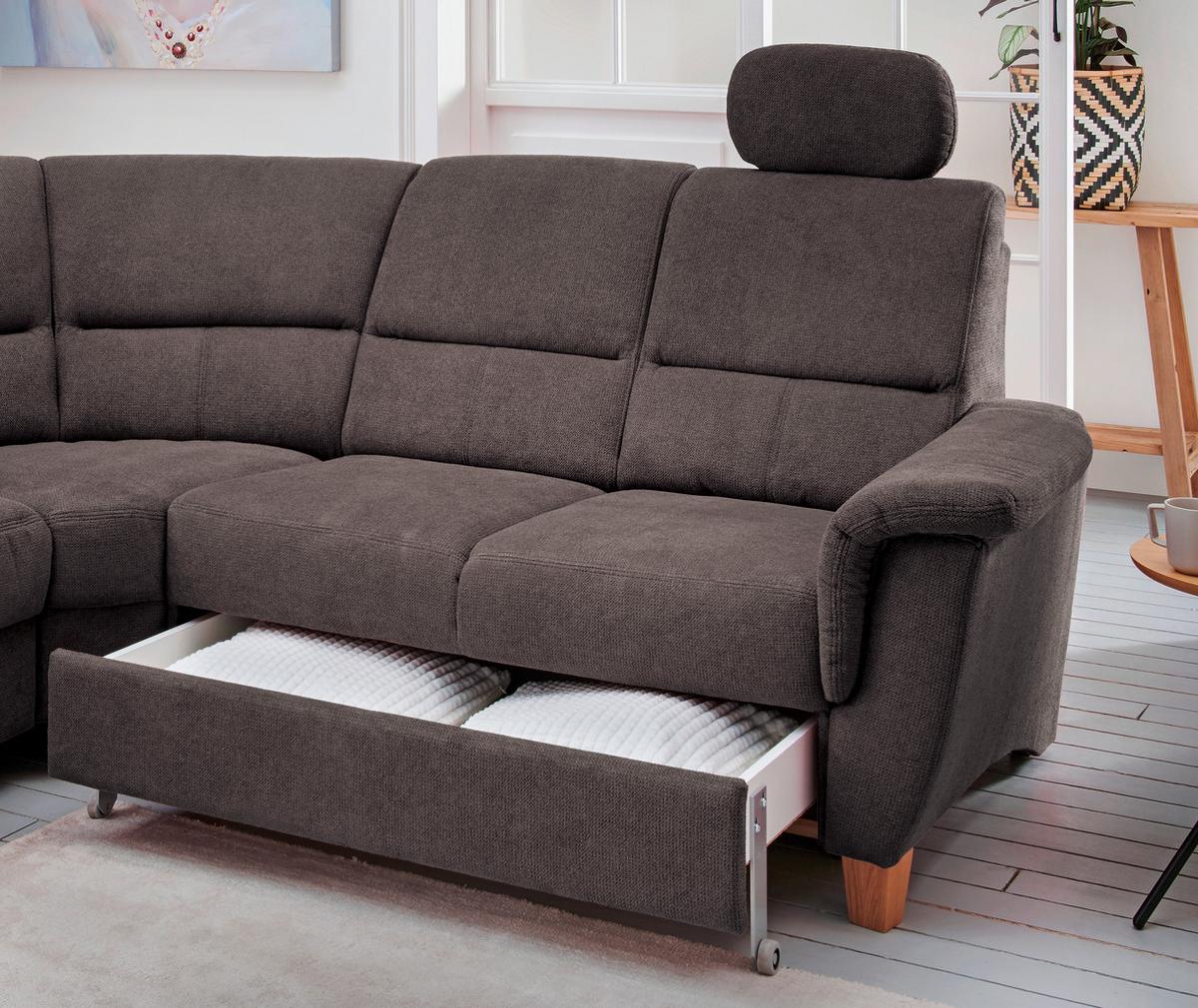Ecksofa Parole Anthrazit Struktur - Wildeiche/Anthrazit, KONVENTIONELL, Holz/Textil (241/238cm) - Livetastic