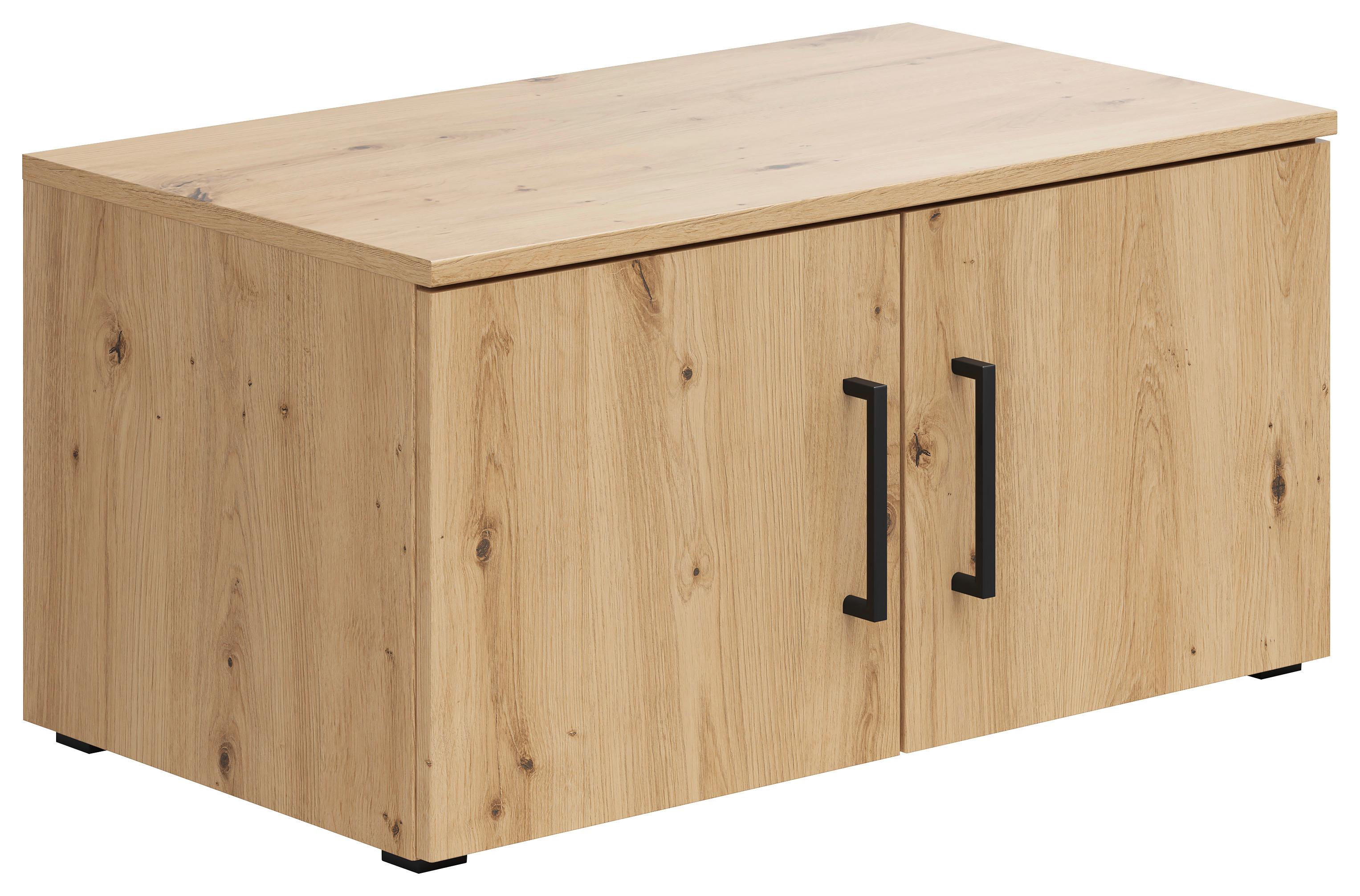Aufsatzschrank Multistauraum Eiche Artisan - Schwarz/Eiche Artisan, Modern, Holzwerkstoff/Kunststoff (70/35/40cm) - Premium Living