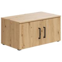 Aufsatzschrank Multistauraum Eiche Artisan - Schwarz/Eiche Artisan, Modern, Holzwerkstoff/Kunststoff (70/35/40cm) - Premium Living