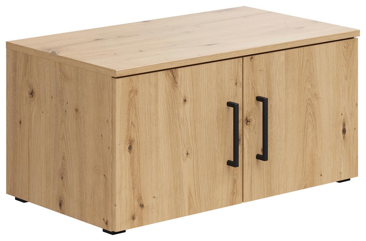 Aufsatzschrank Multistauraum Eiche Artisan - Schwarz/Eiche Artisan, Modern, Holzwerkstoff/Kunststoff (70/35/40cm) - Premium Living