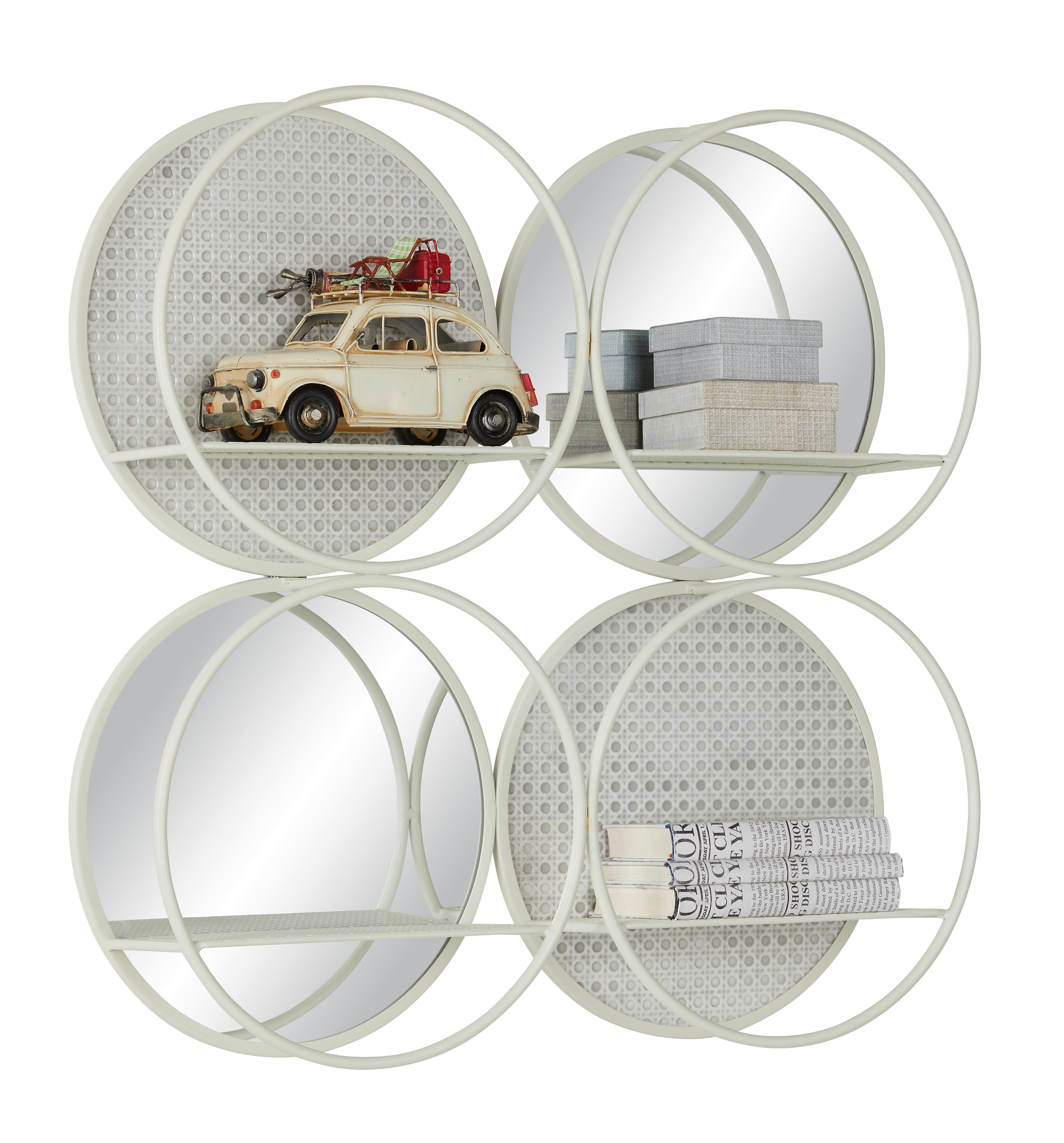 Stenski Regal Allegra -Trend-, Kovina - bela, Romantika, kovina/steklo (74/74/15cm) - Mömax